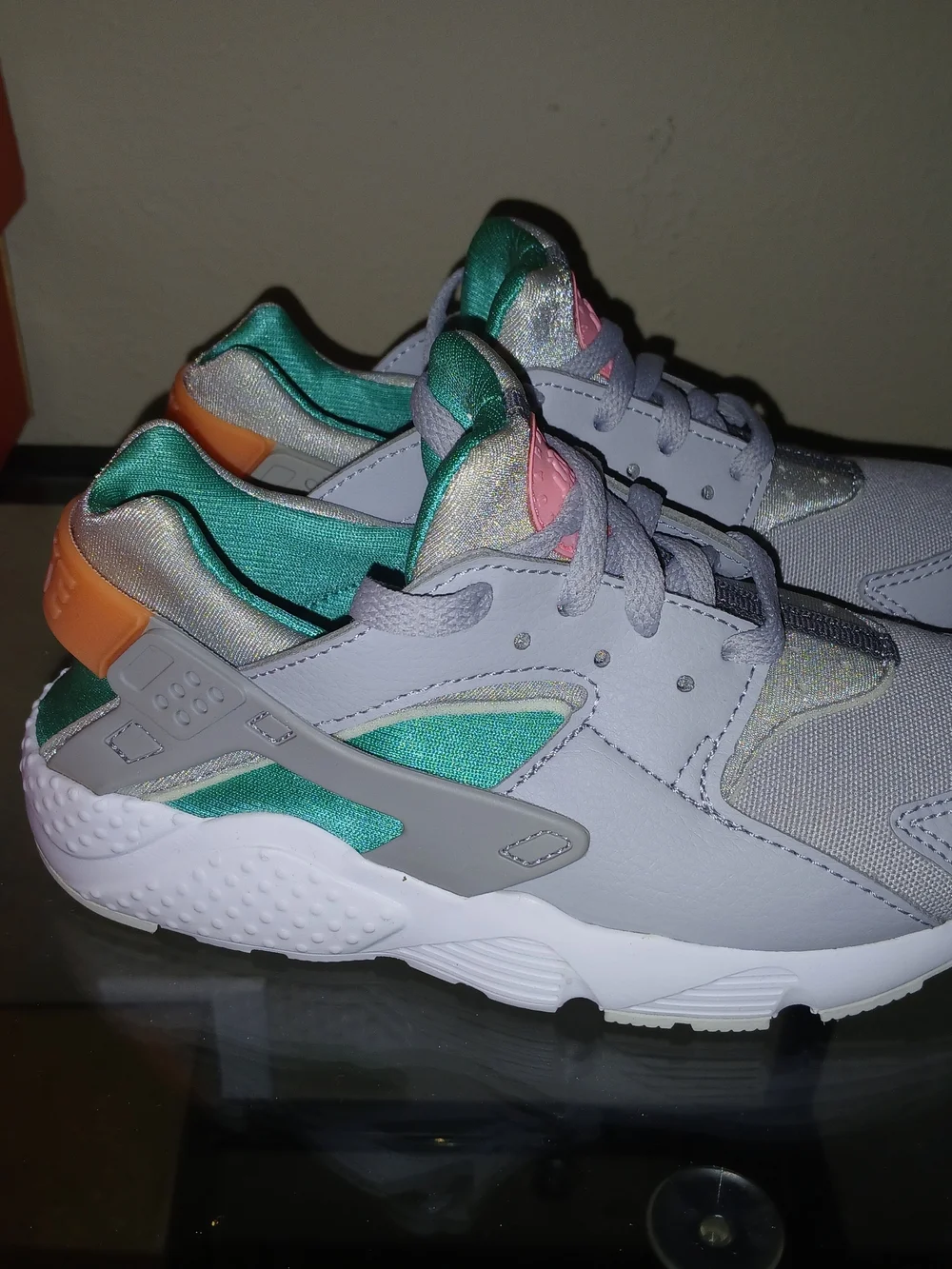 Kid's Nike Huarache Run Teal & Gray Athletic Sneakers